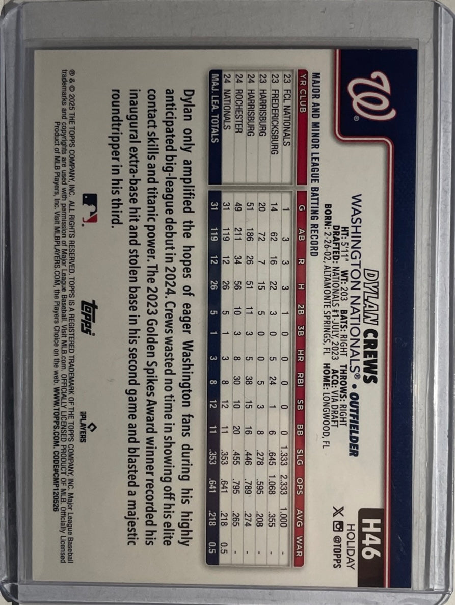 2025 Topps Holiday - Dylan Crews #H46 (RC)